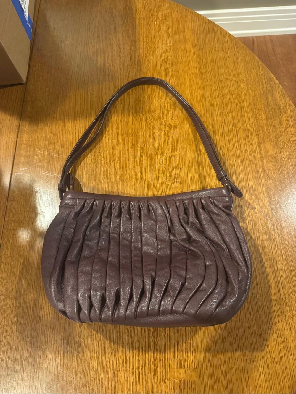Mansur Gavriel Balloon Bag Color Plum Shoulder Bag/Adj Strap